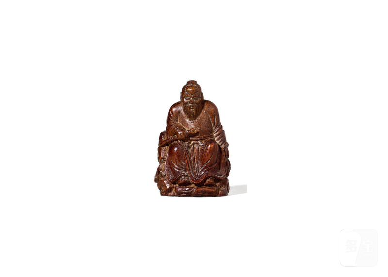 清  竹雕人物坐像